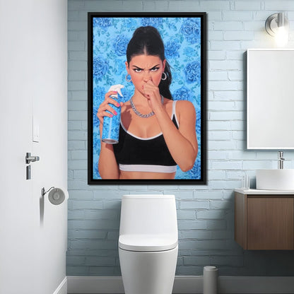 Bathroom Spray Attitude Canvas Wall Art