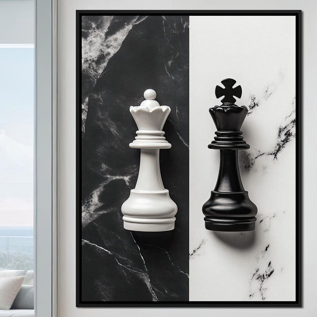 Duality of Kings Chess Contrast Canvas Wall Art