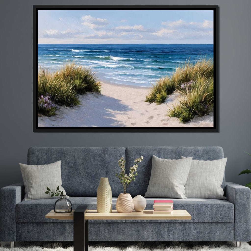 Waves Beyond the Dune Pathway Canvas Wall Art