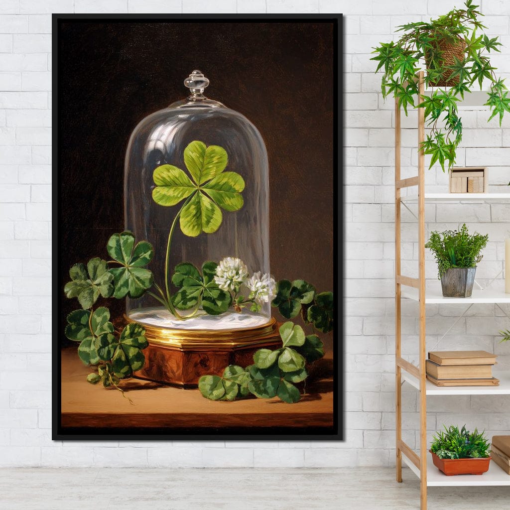 Lucky Clover Glass Dome Canvas Wall Art