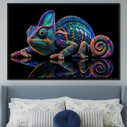 Chromatic Chameleon Canvas Wall Art