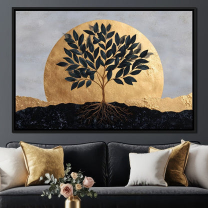 Golden Tree of Tranquility Canvas Wall Art