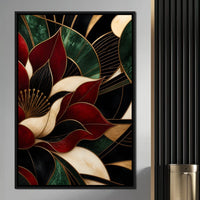 Gilded Petal Geometry Canvas Wall Art