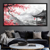 Cherry Blossom Landscape Canvas Wall Art