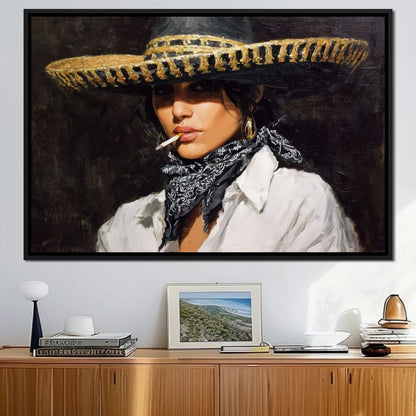 Smoky Bandit Hat Portrait Canvas Wall Art