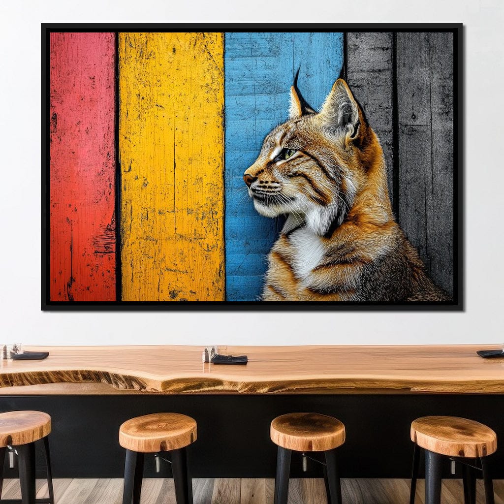 Wild Elegance Against Color Stripes Canvas Wall Art