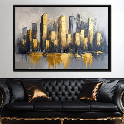 Golden Skyline Awakening Canvas Wall Art