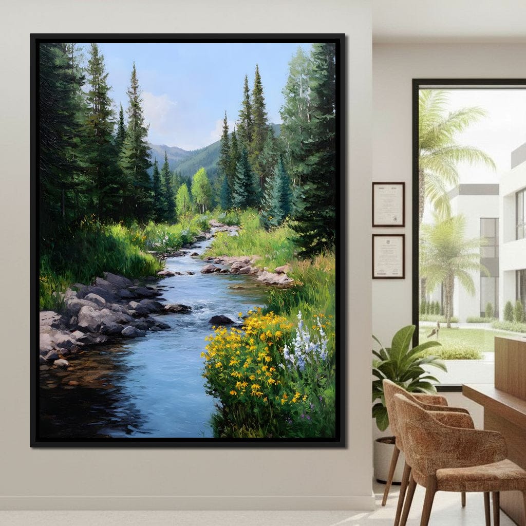 Alpine Creek Wildflower Trail Canvas Wall Art