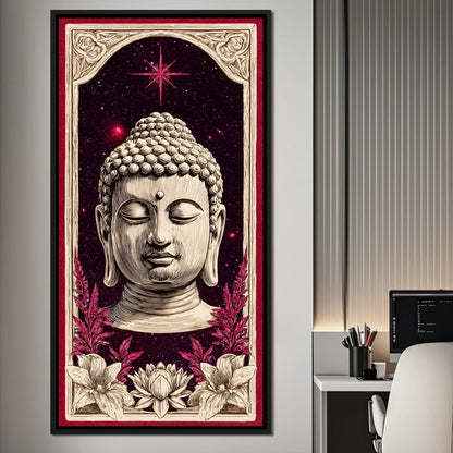Cosmic Lotus Buddha Tranquil Canvas Wall Art