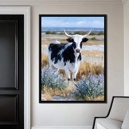 Longhorn Meadow Wildflowers Canvas Wall Art