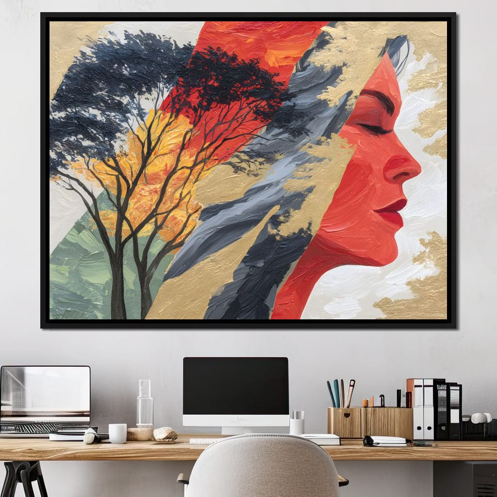 Tree of Vibrant Reflections Canvas Wall Art