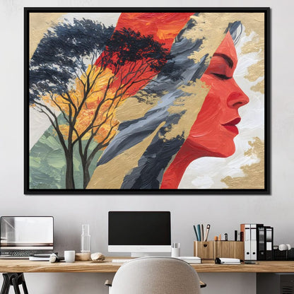 Tree of Vibrant Reflections Canvas Wall Art