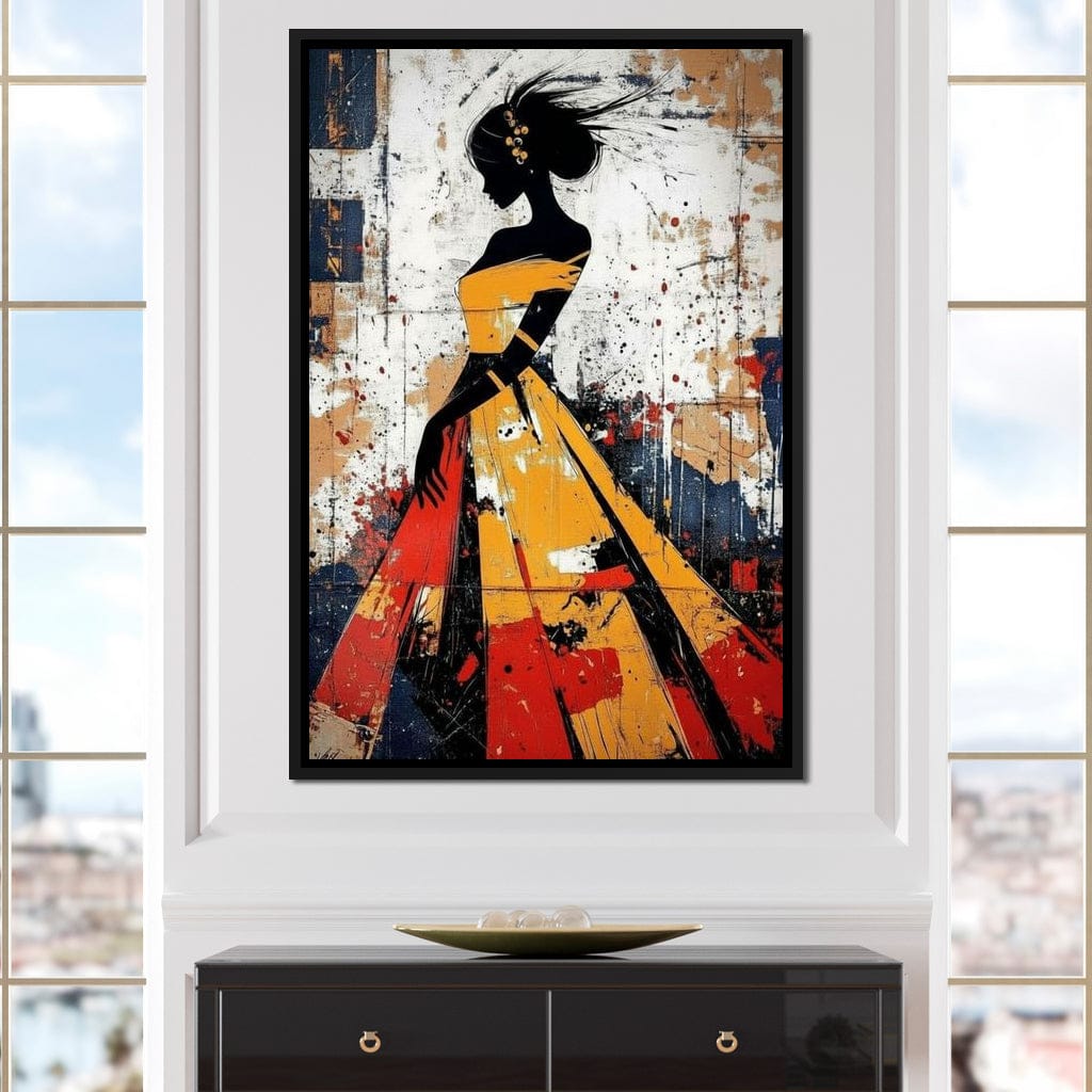 Women in Yellow Dress Canvas Wall Art