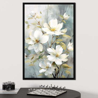 Ethereal Blooms in Mist Canvas Wall Art