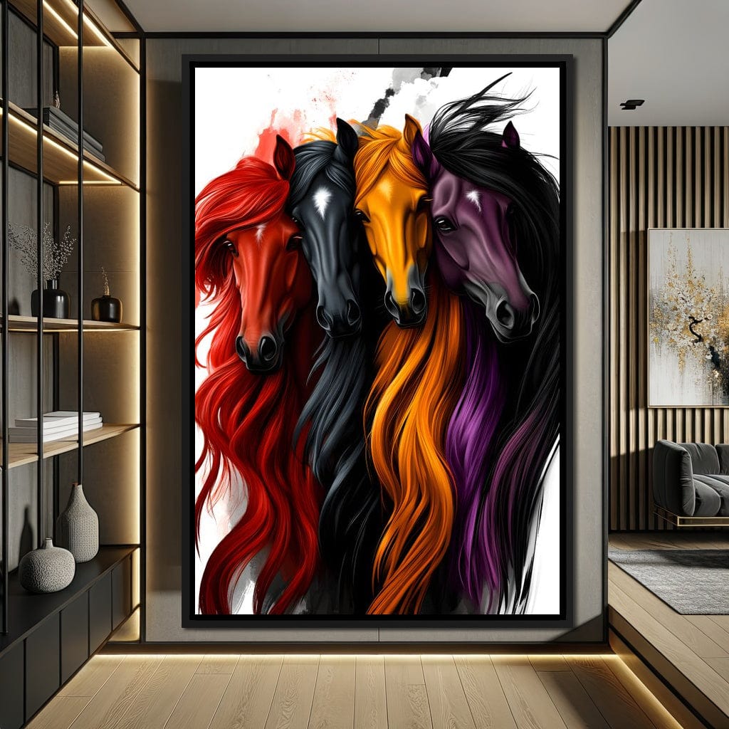 Equestrian Quartet Harmony Canvas Wall Art