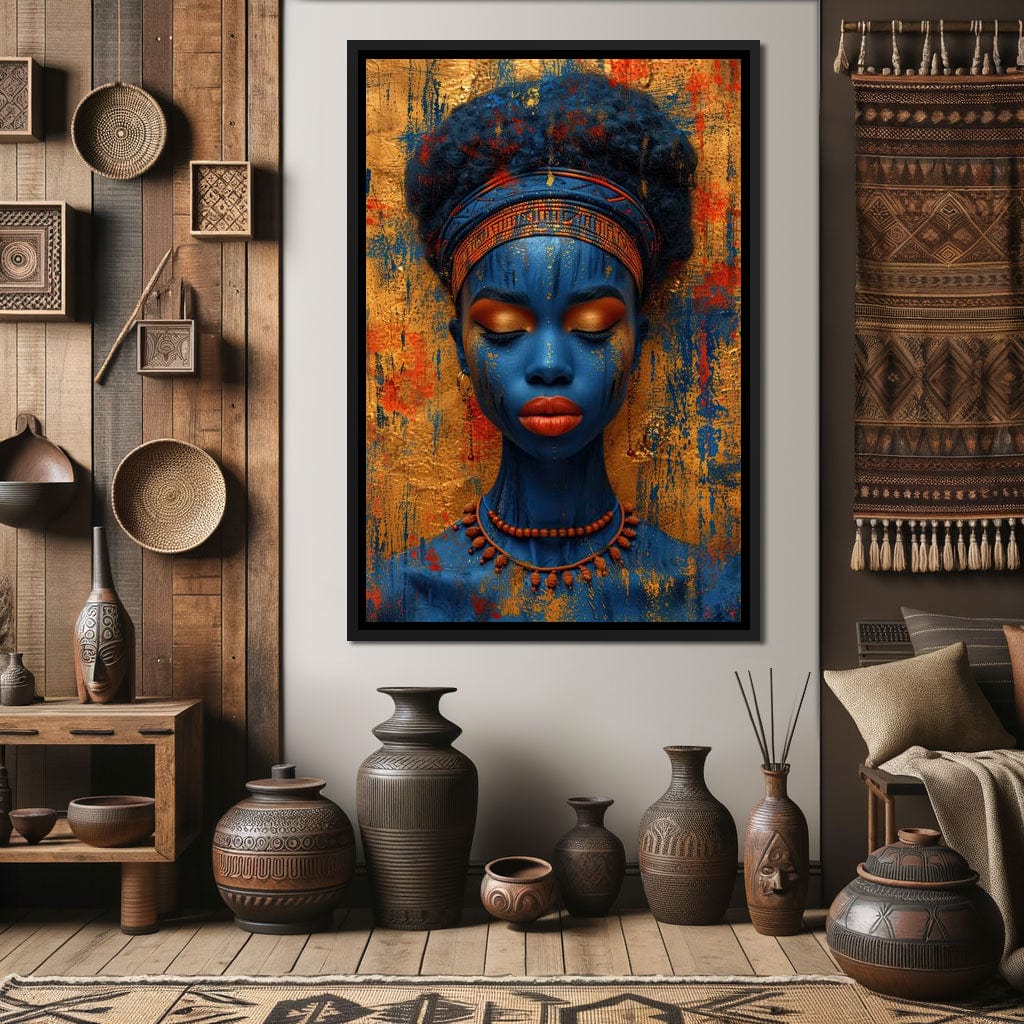 Sapphire Dreams Golden Peace Canvas Wall Art