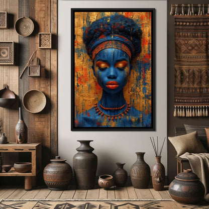 Sapphire Dreams Golden Peace Canvas Wall Art