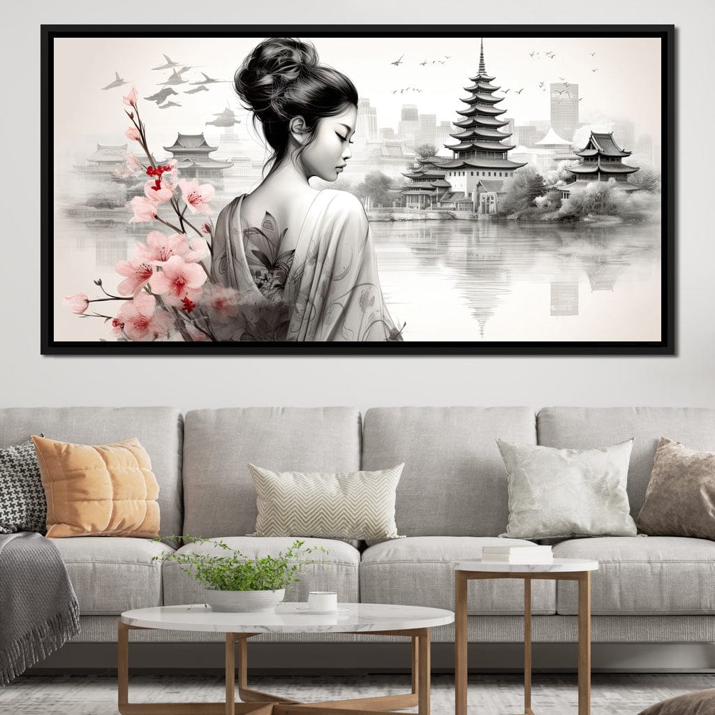 Ethereal Geisha Serenity Canvas Wall Art