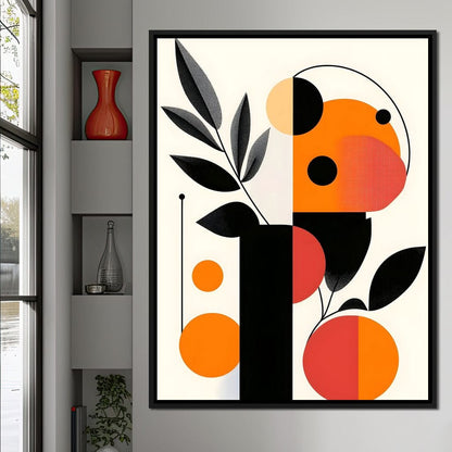 Mid Century Citrus Geometry Canvas Wall Art