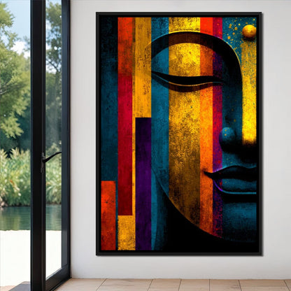 Radiant Stripes of Tranquil Face Canvas Wall Art