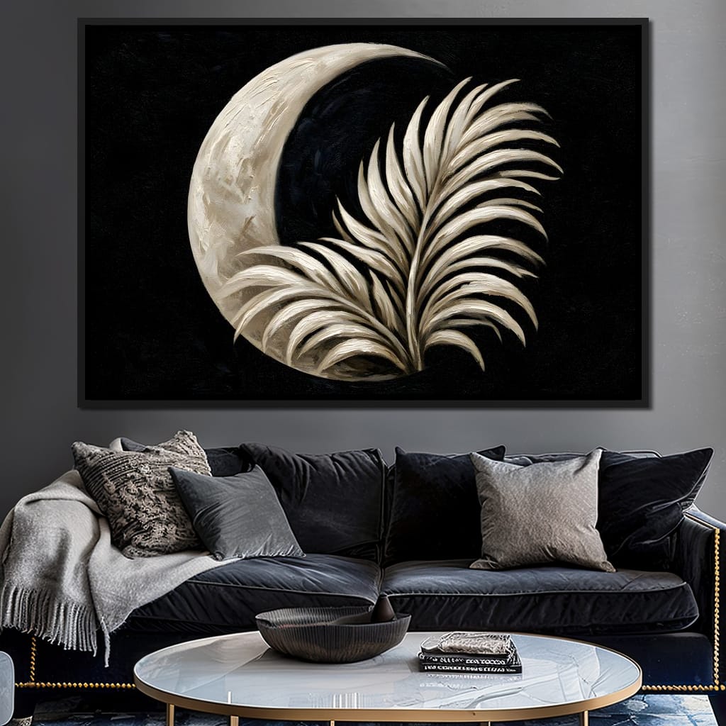Crescent Shadow Over The Fallen Frond Canvas Wall Art