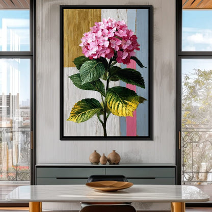 Pink Hydrangea Garden Glow Canvas Wall Art