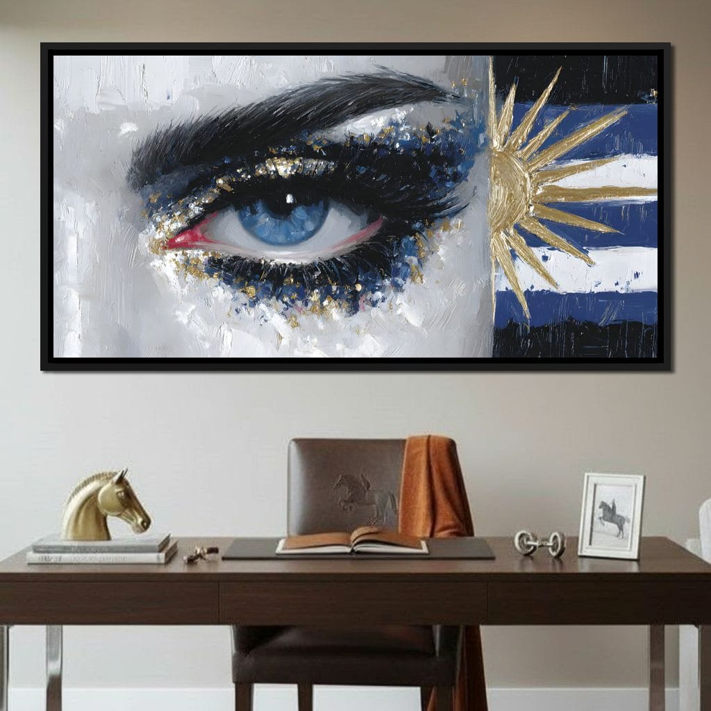 Golden Sun Blue Eye Canvas Wall Art