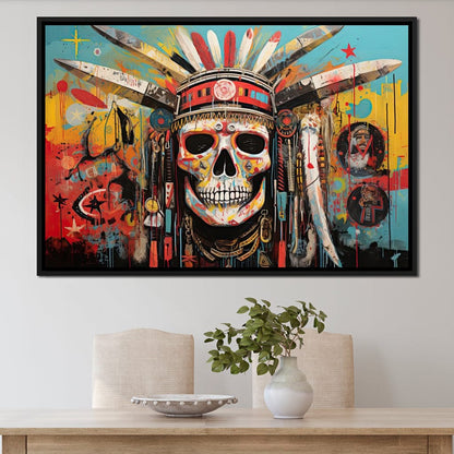 Tribal Echoes in Technicolor Canvas Wall Art