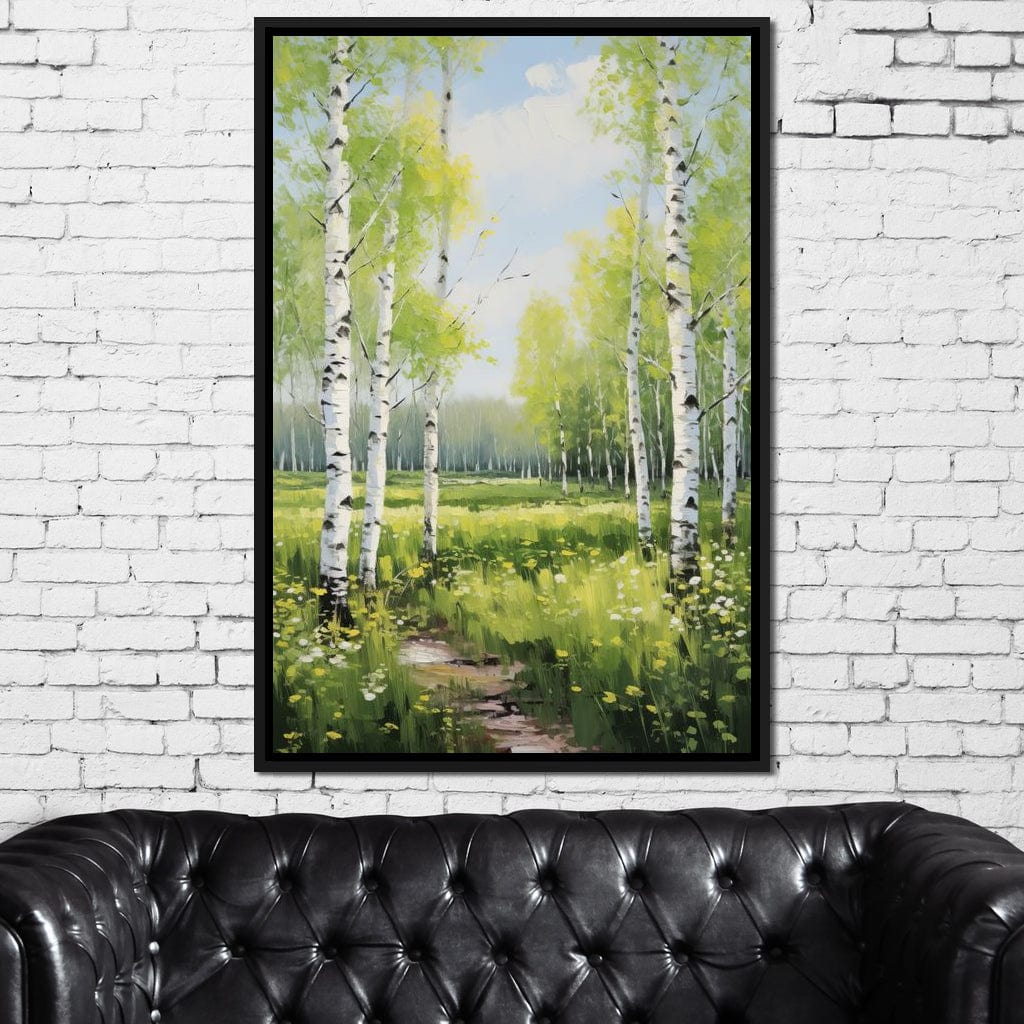 Birch Forest Springtime Canvas Wall Art