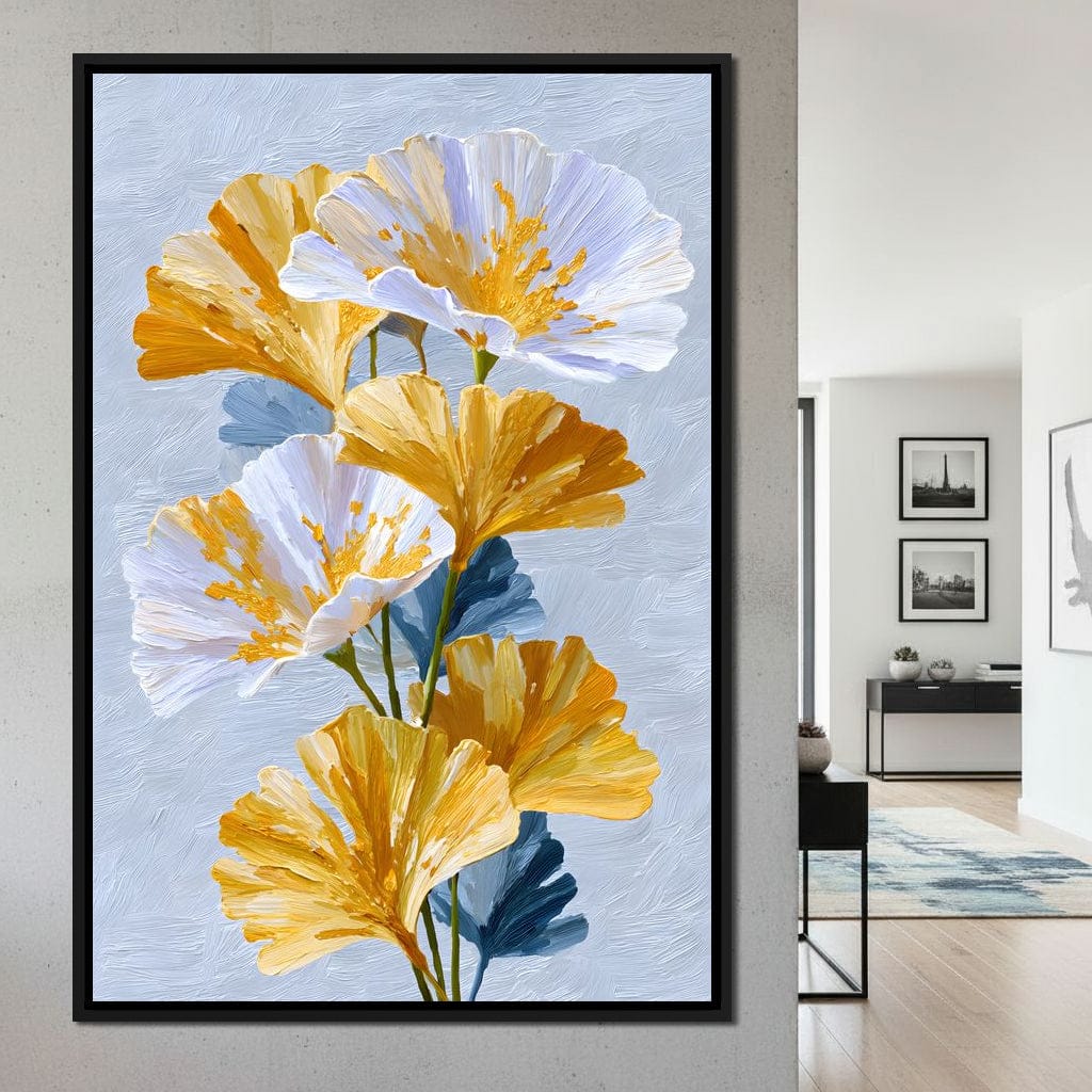 Golden Poppies Soft Light Canvas Wall Art