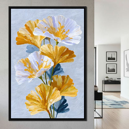 Golden Poppies Soft Light Canvas Wall Art