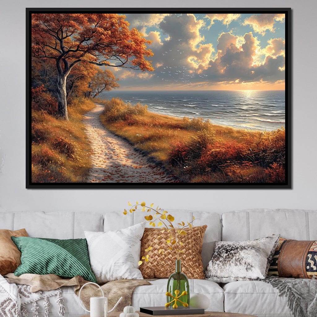 Autumn Seaside Reverie Canvas Wall Art