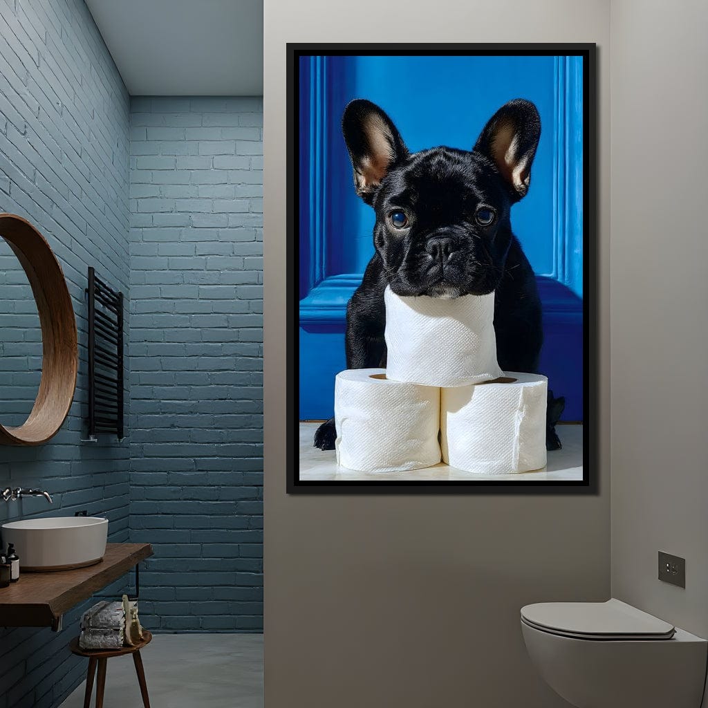 French Bulldog Roll Guardian Canvas Wall Art