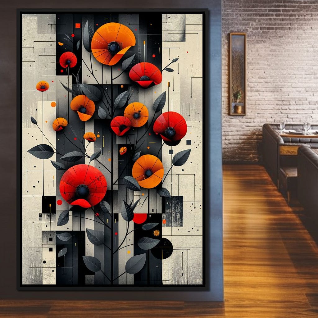 Spectral Monochrome Blooms Canvas Wall Art