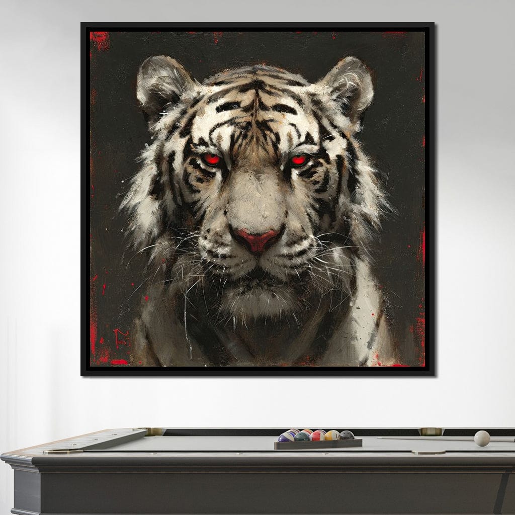 Tiger Red Gaze Canvas Wall Art