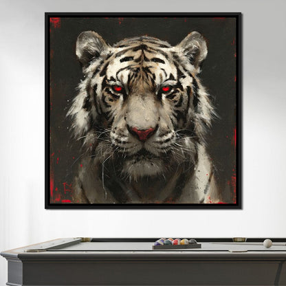 Tiger Red Gaze Canvas Wall Art