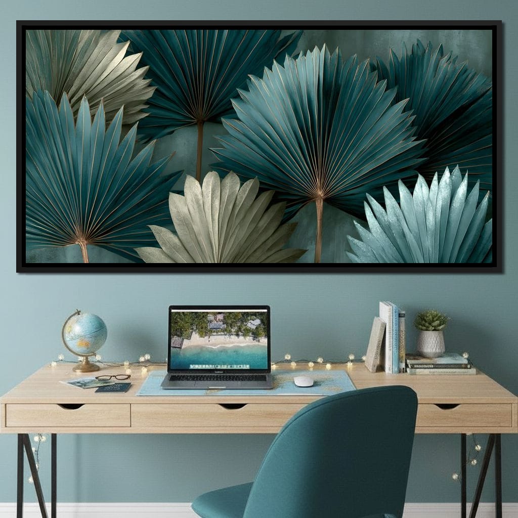 Verdant Palms Held By Time Canvas Wall Art
