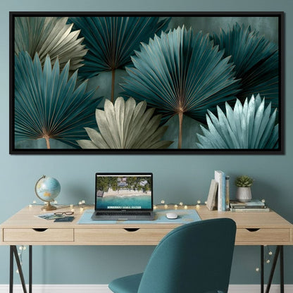 Verdant Palms Held By Time Canvas Wall Art