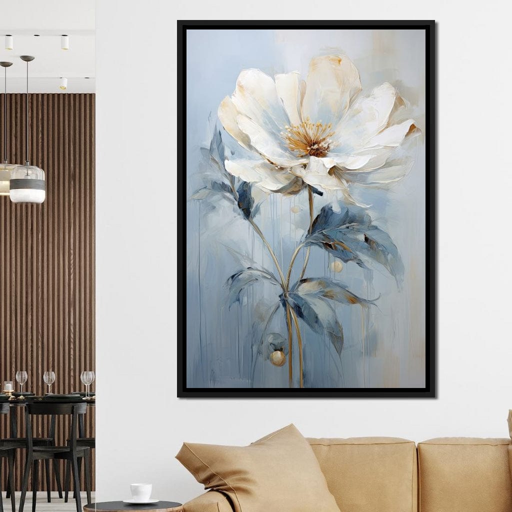 Azure Serenity Blossom Canvas Wall Art