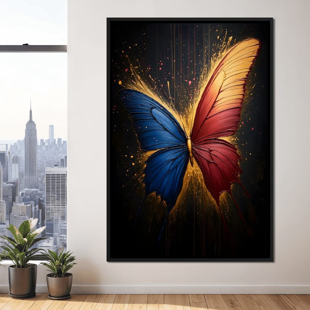 Red & Blue Butterfly Canvas Wall Art