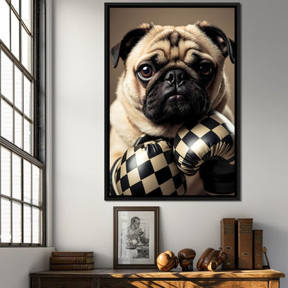 Pug Pugilist Canvas Wall Art