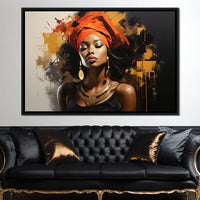 Black Gold Fashion Portrait Canvas Wall Art