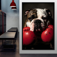 Bulldog Pugilist Canvas Wall Art