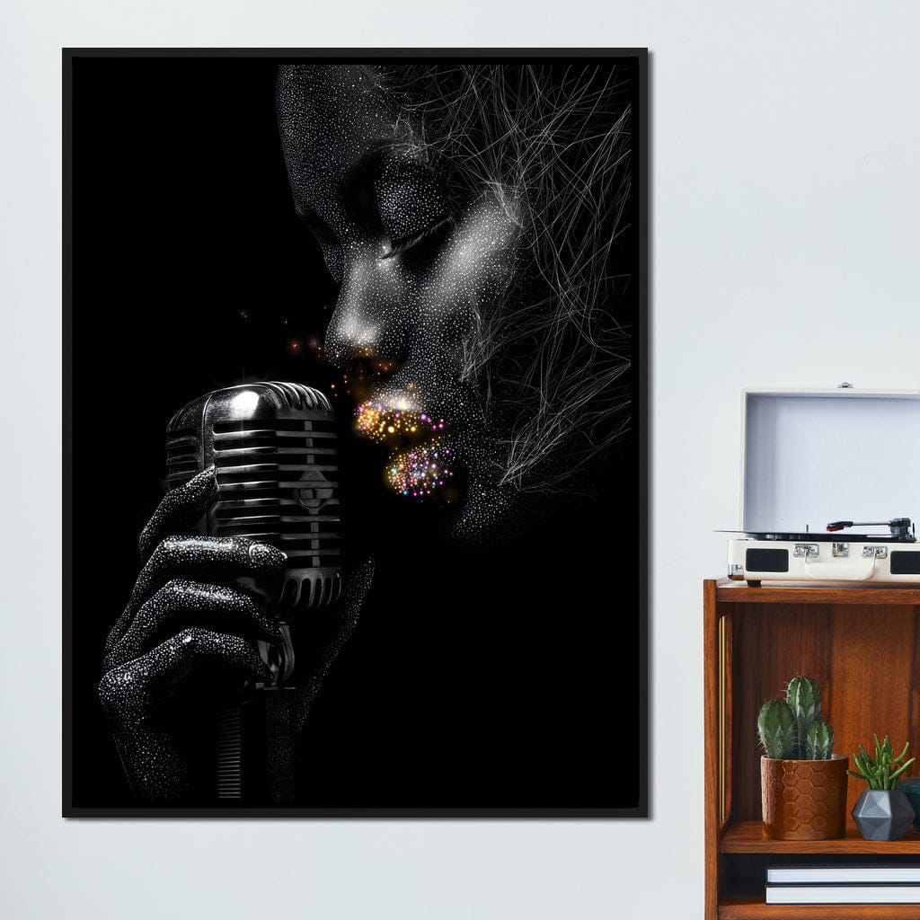 Stardust Singer Noir Portrait Canvas Wall Art
