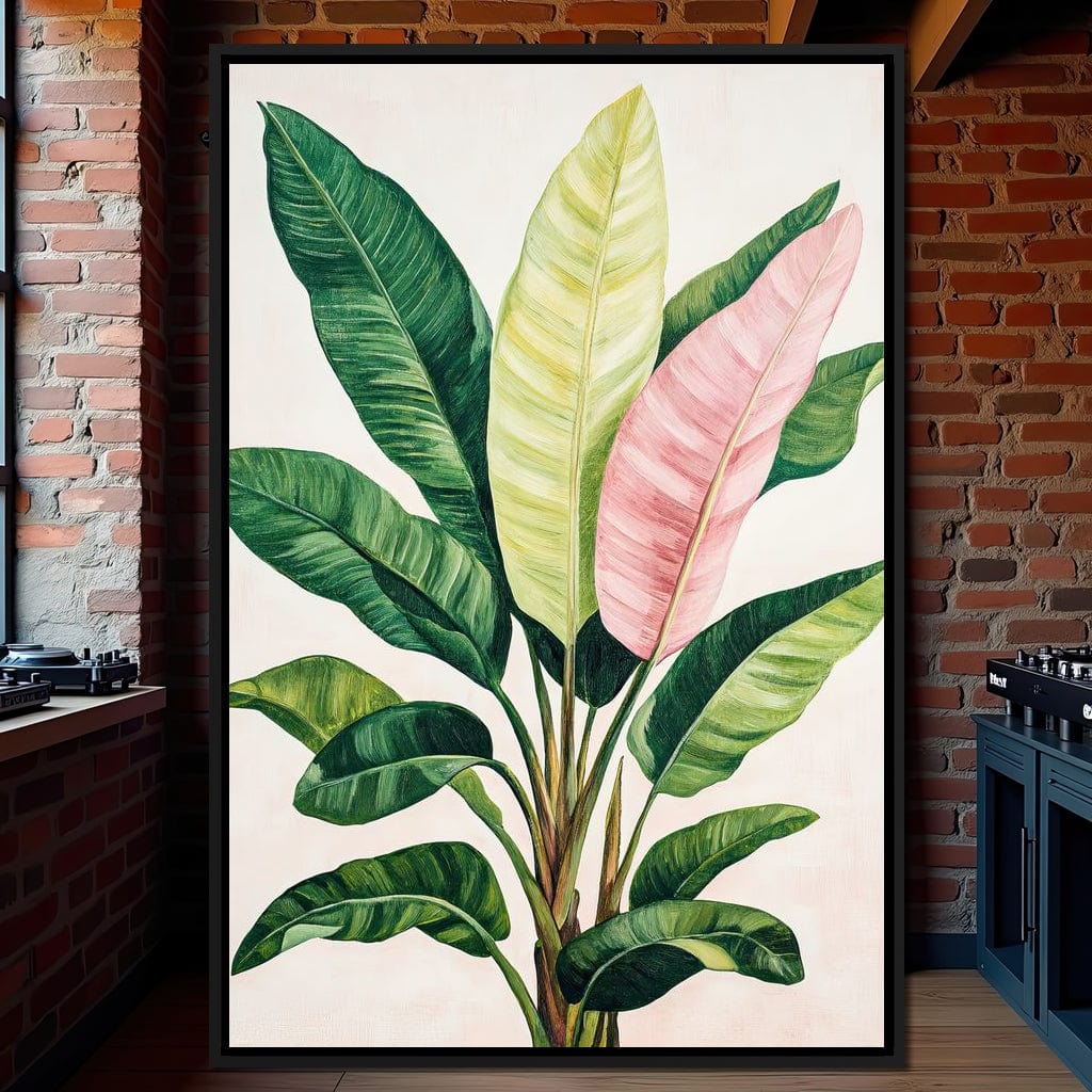 Tropical Leaf Symphony Canvas Wall Art
