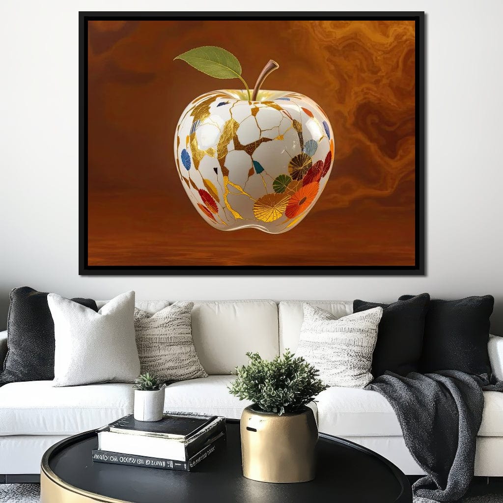 The Kintsugi Apple Canvas Wall Art