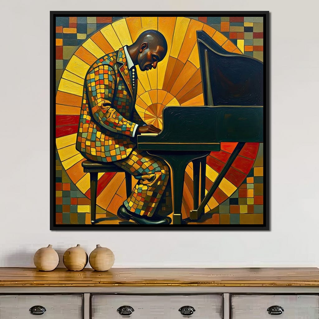 The Mosaic Pianist Canvas Wall Art
