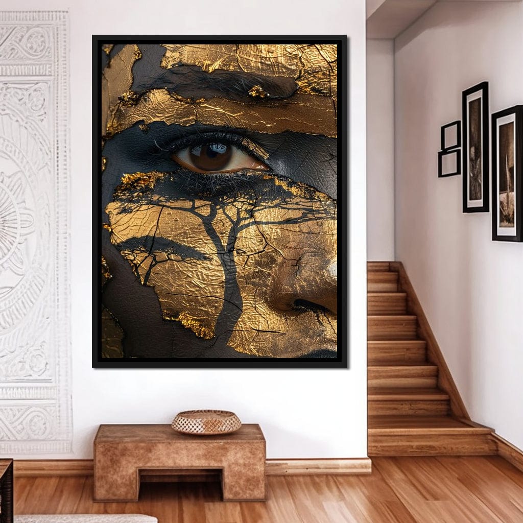 Golden Gaze Jungle Canvas Wall Art