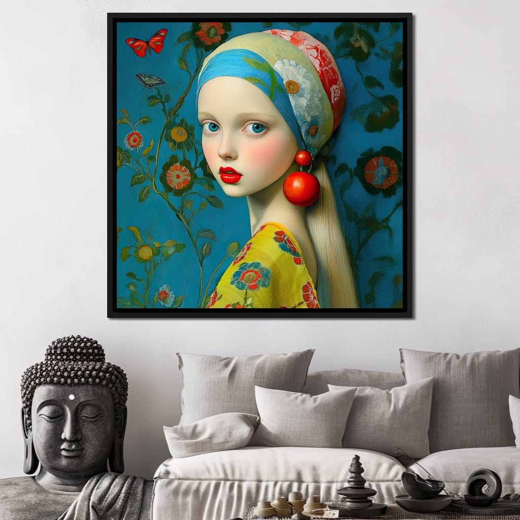 The Girl with the Scarlet Earring Canvas Wall Art