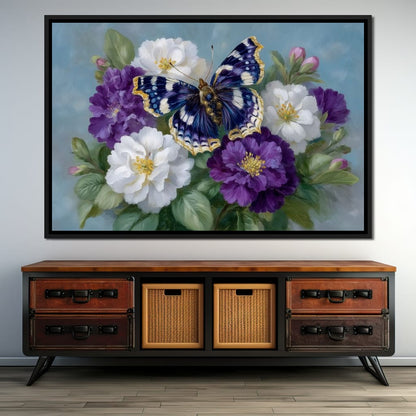 Sapphire Butterfly Bouquet Canvas Wall Art
